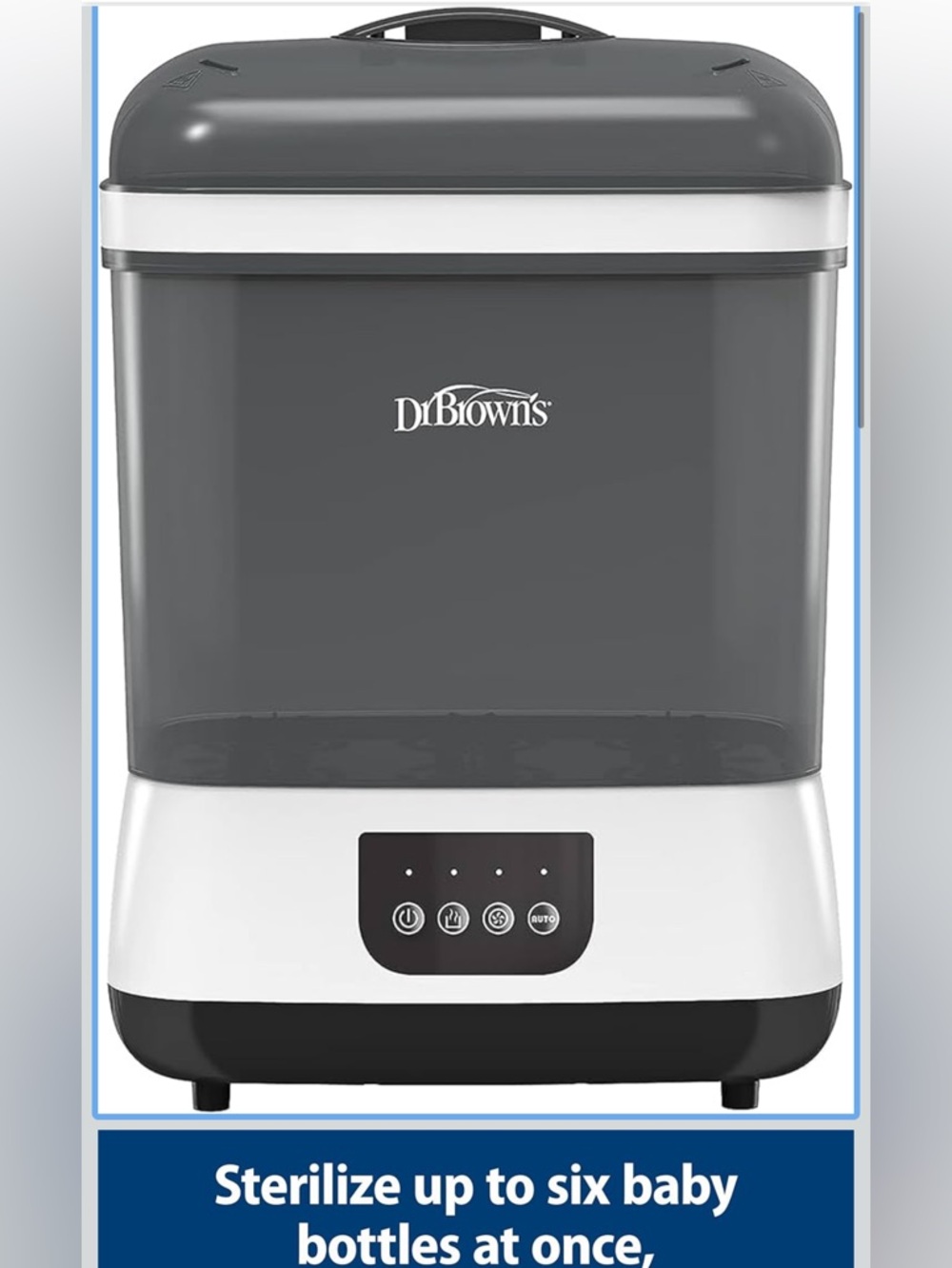 Dr. Brown's Gray & White Electric Baby Bottle Sterilizer and Dryer
